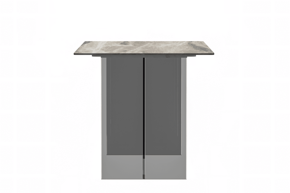 Kova Rectangular Dining Table with Sintered Stone/Glass Top and Acrylic Base Legs