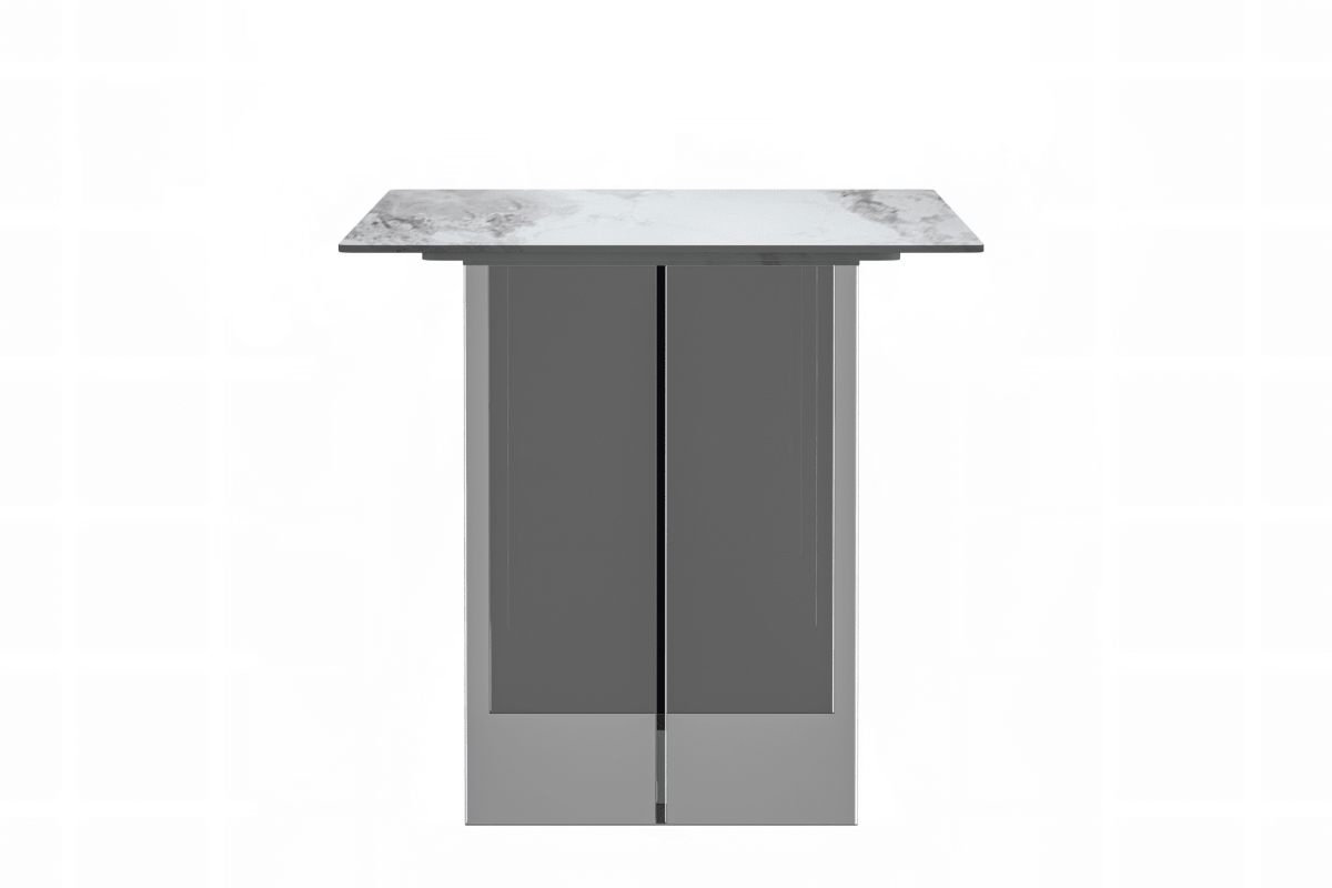 Kova Rectangular Dining Table with Sintered Stone/Glass Top and Acrylic Base Legs