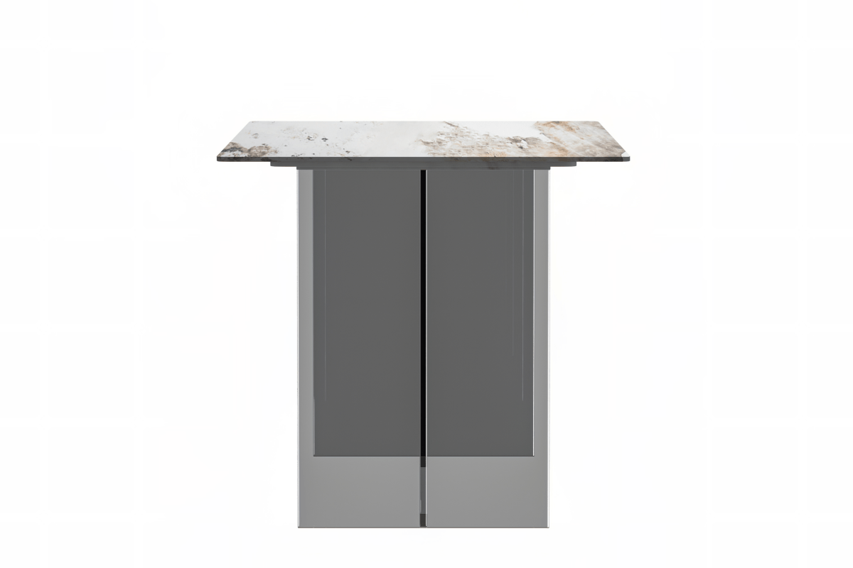 Kova Rectangular Dining Table with Sintered Stone/Glass Top and Acrylic Base Legs