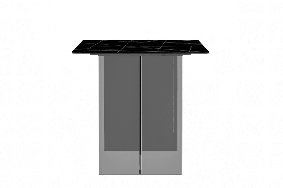 Kova Rectangular Dining Table with Sintered Stone/Glass Top and Acrylic Base Legs
