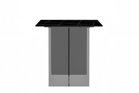 Kova Rectangular Dining Table with Sintered Stone/Glass Top and Acrylic Base Legs