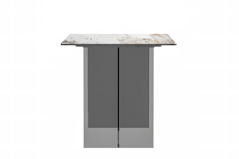 Kova Rectangular Dining Table with Sintered Stone/Glass Top and Acrylic Base Legs