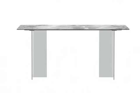 Kova Rectangular Dining Table with Sintered Stone/Glass Top and Acrylic Base Legs