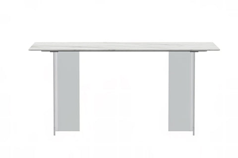 Kova Rectangular Dining Table with Sintered Stone/Glass Top and Acrylic Base Legs