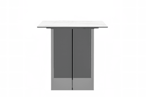 Kova Rectangular Dining Table with Sintered Stone/Glass Top and Acrylic Base Legs