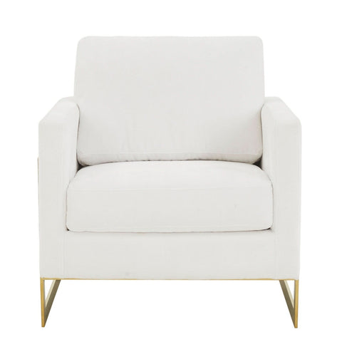 Lincoln Modern Upholstered in Fabric Accent Armchair With Gold/Black/White Metal Frame