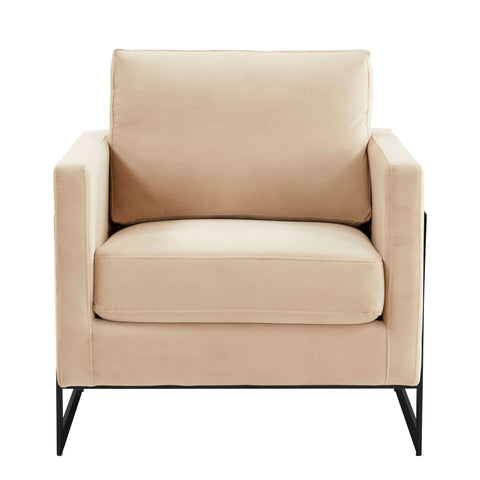 Lincoln Modern Upholstered in Fabric Accent Armchair With Gold/Black/White Metal Frame