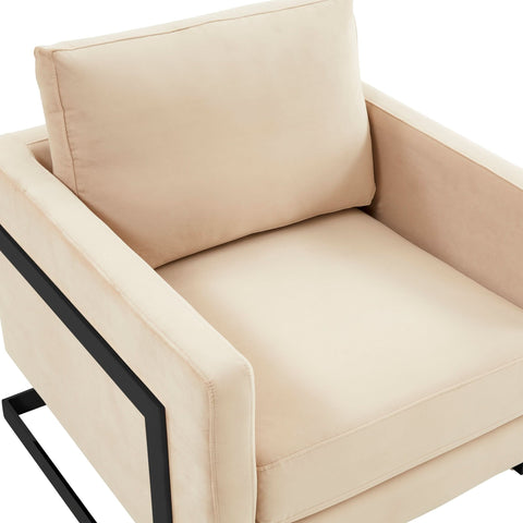 Lincoln Modern Upholstered in Fabric Accent Armchair With Gold/Black/White Metal Frame