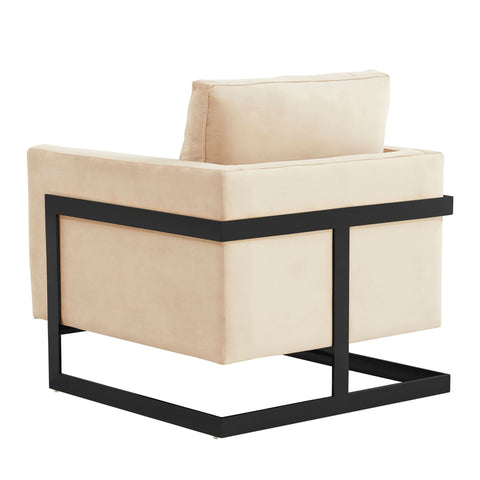 Lincoln Modern Upholstered in Fabric Accent Armchair With Gold/Black/White Metal Frame
