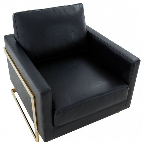 Lincoln Modern Upholstered in Fabric Accent Armchair With Gold/Black/White Metal Frame