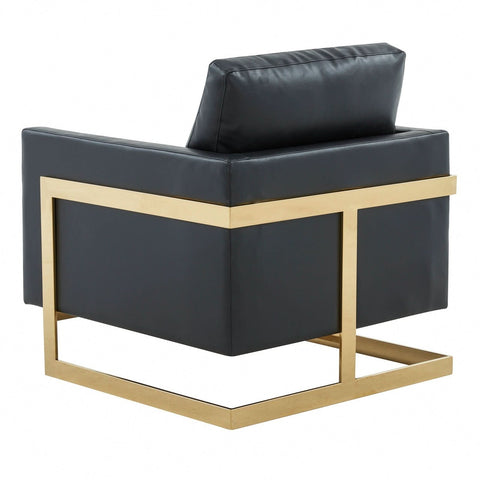 Lincoln Modern Upholstered in Fabric Accent Armchair With Gold/Black/White Metal Frame