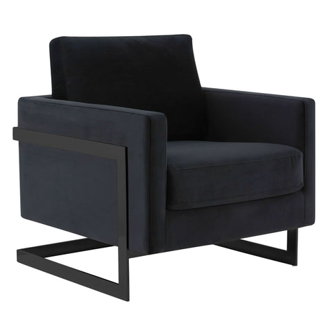 Lincoln Modern Upholstered in Fabric Accent Armchair With Gold/Black/White Metal Frame