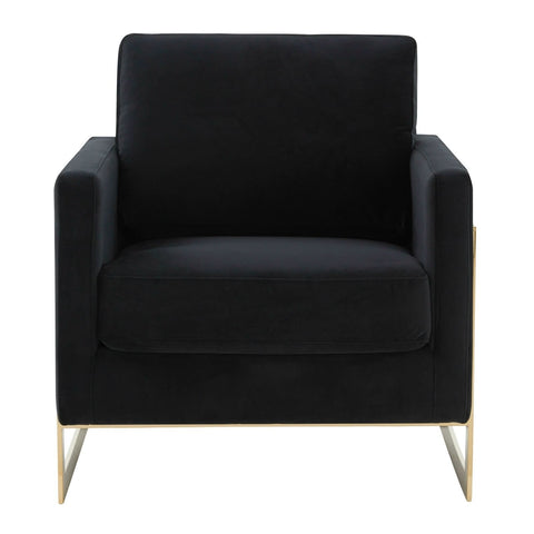 Lincoln Modern Upholstered in Fabric Accent Armchair With Gold/Black/White Metal Frame