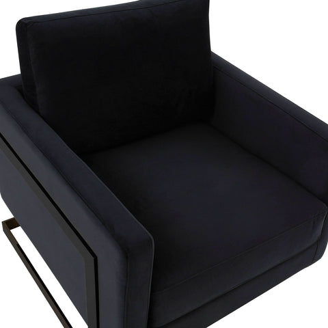 Lincoln Modern Upholstered in Fabric Accent Armchair With Gold/Black/White Metal Frame
