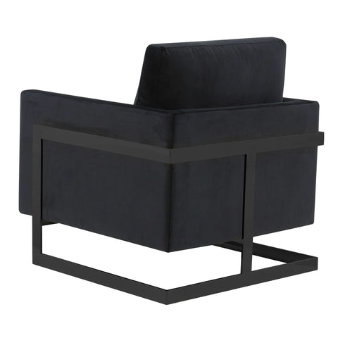 Lincoln Modern Upholstered in Fabric Accent Armchair With Gold/Black/White Metal Frame