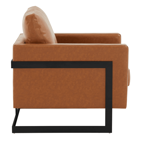 Lincoln Modern Upholstered in Fabric Accent Armchair With Gold/Black/White Metal Frame
