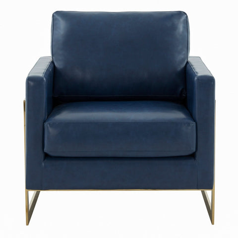 Lincoln Modern Upholstered in Fabric Accent Armchair With Gold/Black/White Metal Frame