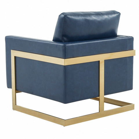 Lincoln Modern Upholstered in Fabric Accent Armchair With Gold/Black/White Metal Frame
