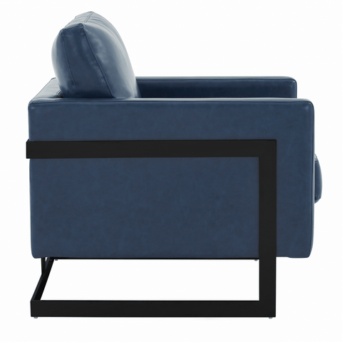 Lincoln Modern Upholstered in Fabric Accent Armchair With Gold/Black/White Metal Frame