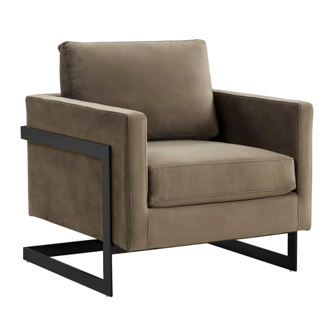 Lincoln Modern Upholstered in Fabric Accent Armchair With Gold/Black/White Metal Frame