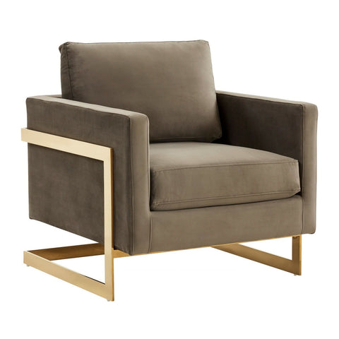 Lincoln Modern Upholstered in Fabric Accent Armchair With Gold/Black/White Metal Frame