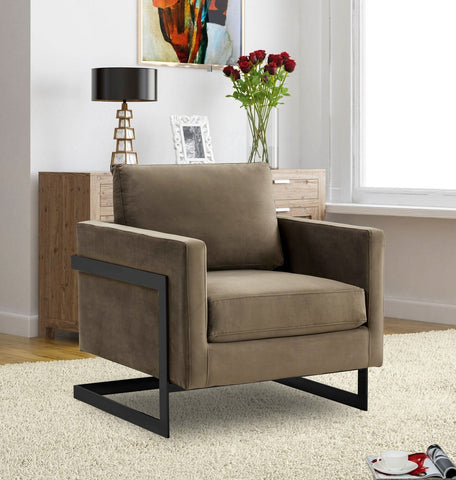 Lincoln Modern Upholstered in Fabric Accent Armchair With Gold/Black/White Metal Frame