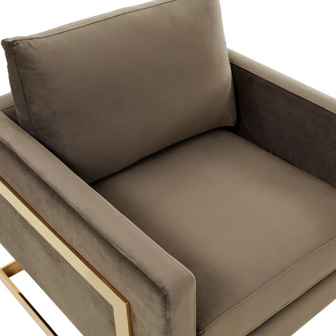 Lincoln Modern Upholstered in Fabric Accent Armchair With Gold/Black/White Metal Frame