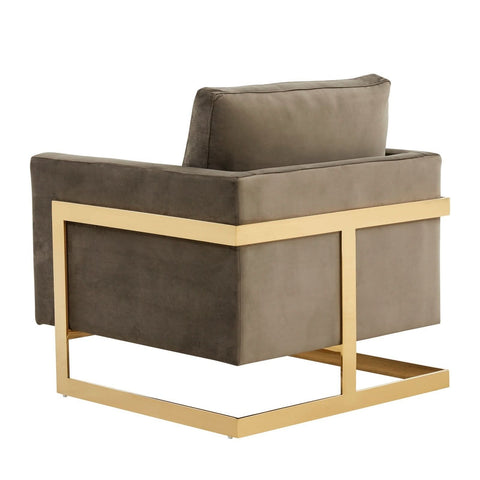 Lincoln Modern Upholstered in Fabric Accent Armchair With Gold/Black/White Metal Frame