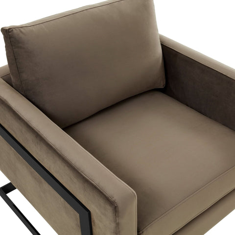 Lincoln Modern Upholstered in Fabric Accent Armchair With Gold/Black/White Metal Frame