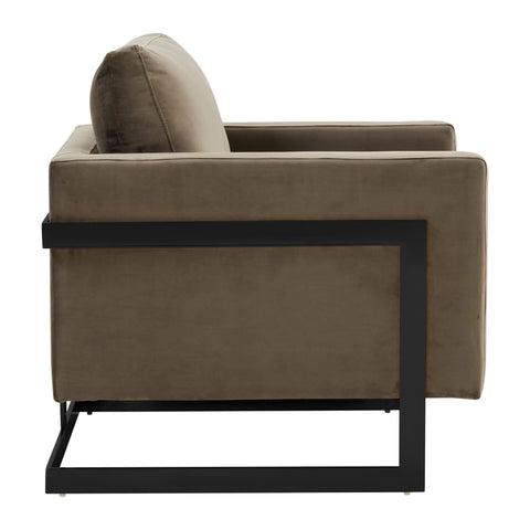 Lincoln Modern Upholstered in Fabric Accent Armchair With Gold/Black/White Metal Frame
