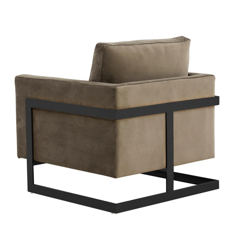Lincoln Modern Upholstered in Fabric Accent Armchair With Gold/Black/White Metal Frame