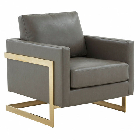 Lincoln Modern Upholstered in Fabric Accent Armchair With Gold/Black/White Metal Frame