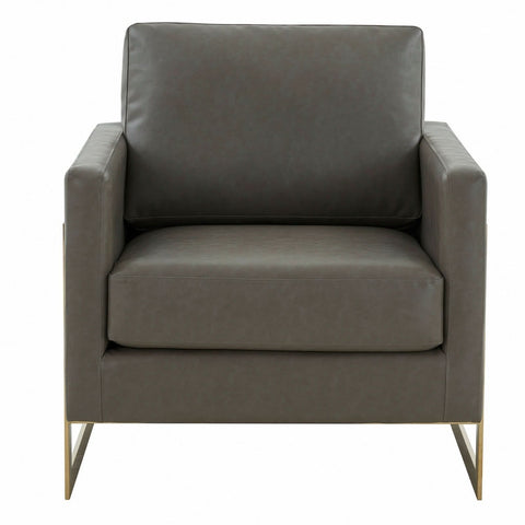 Lincoln Modern Upholstered in Fabric Accent Armchair With Gold/Black/White Metal Frame