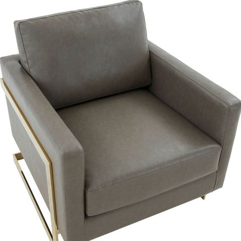 Lincoln Modern Upholstered in Fabric Accent Armchair With Gold/Black/White Metal Frame