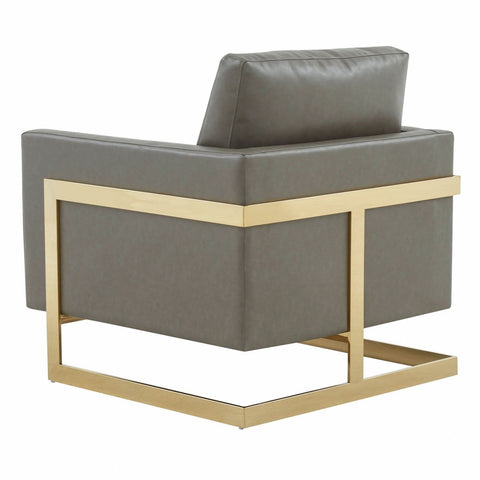 Lincoln Modern Upholstered in Fabric Accent Armchair With Gold/Black/White Metal Frame