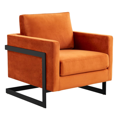 Lincoln Modern Upholstered in Fabric Accent Armchair With Gold/Black/White Metal Frame