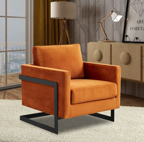 Lincoln Modern Upholstered in Fabric Accent Armchair With Gold/Black/White Metal Frame