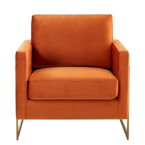 Lincoln Modern Upholstered in Fabric Accent Armchair With Gold/Black/White Metal Frame