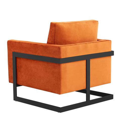 Lincoln Modern Upholstered in Fabric Accent Armchair With Gold/Black/White Metal Frame