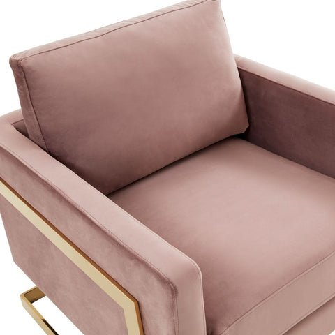 Lincoln Modern Upholstered in Fabric Accent Armchair With Gold/Black/White Metal Frame
