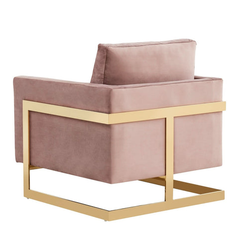 Lincoln Modern Upholstered in Fabric Accent Armchair With Gold/Black/White Metal Frame