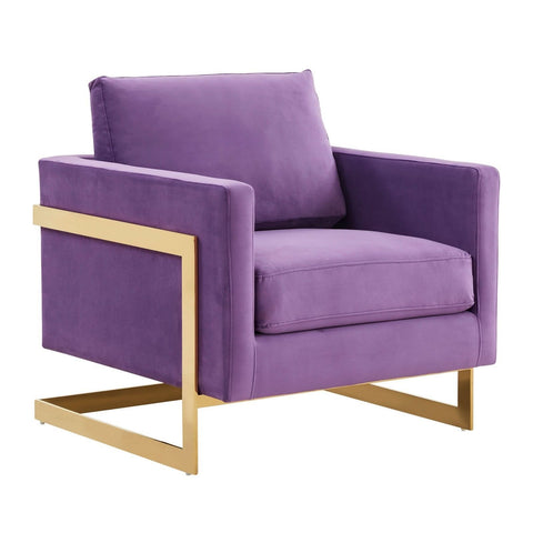 Lincoln Modern Upholstered in Fabric Accent Armchair With Gold/Black/White Metal Frame