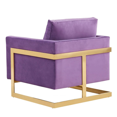 Lincoln Modern Upholstered in Fabric Accent Armchair With Gold/Black/White Metal Frame