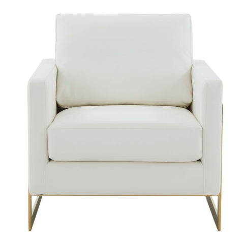 Lincoln Modern Upholstered in Fabric Accent Armchair With Gold/Black/White Metal Frame