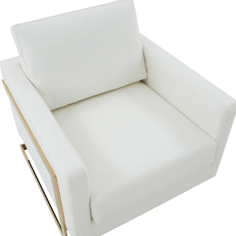 Lincoln Modern Upholstered in Fabric Accent Armchair With Gold/Black/White Metal Frame