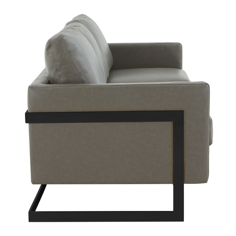 Lincoln 3-Seater Sofa Upholstered in Velvet/Leather with Black/Silver/Gold Steel Base