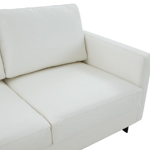 Lincoln 3-Seater Sofa Upholstered in Velvet/Leather with Black/Silver/Gold Steel Base