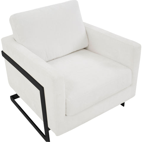 Lincoln Modern Upholstered in Fabric Accent Armchair With Gold/Black/White Metal Frame