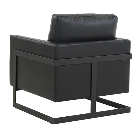 Lincoln Modern Upholstered in Fabric Accent Armchair With Gold/Black/White Metal Frame