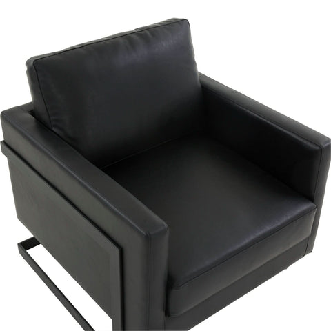 Lincoln Modern Upholstered in Fabric Accent Armchair With Gold/Black/White Metal Frame